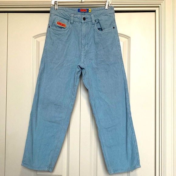 Empyre Relax Skate Wide leg Mens 28 corduroypants light blue baggy beach Retro